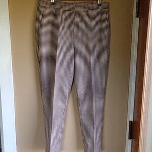 H&M Harringbone Pull On Stretch Career Straight Pant Size 10